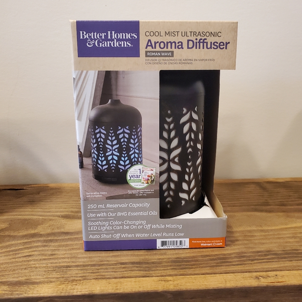 Better Homes & Gardens 250 mL Ultrasonic Aroma Diffuser, Roman Wave